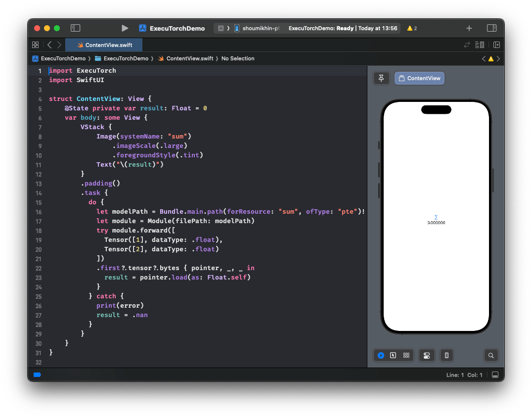 Integrating and Running ExecuTorch on Apple Platforms